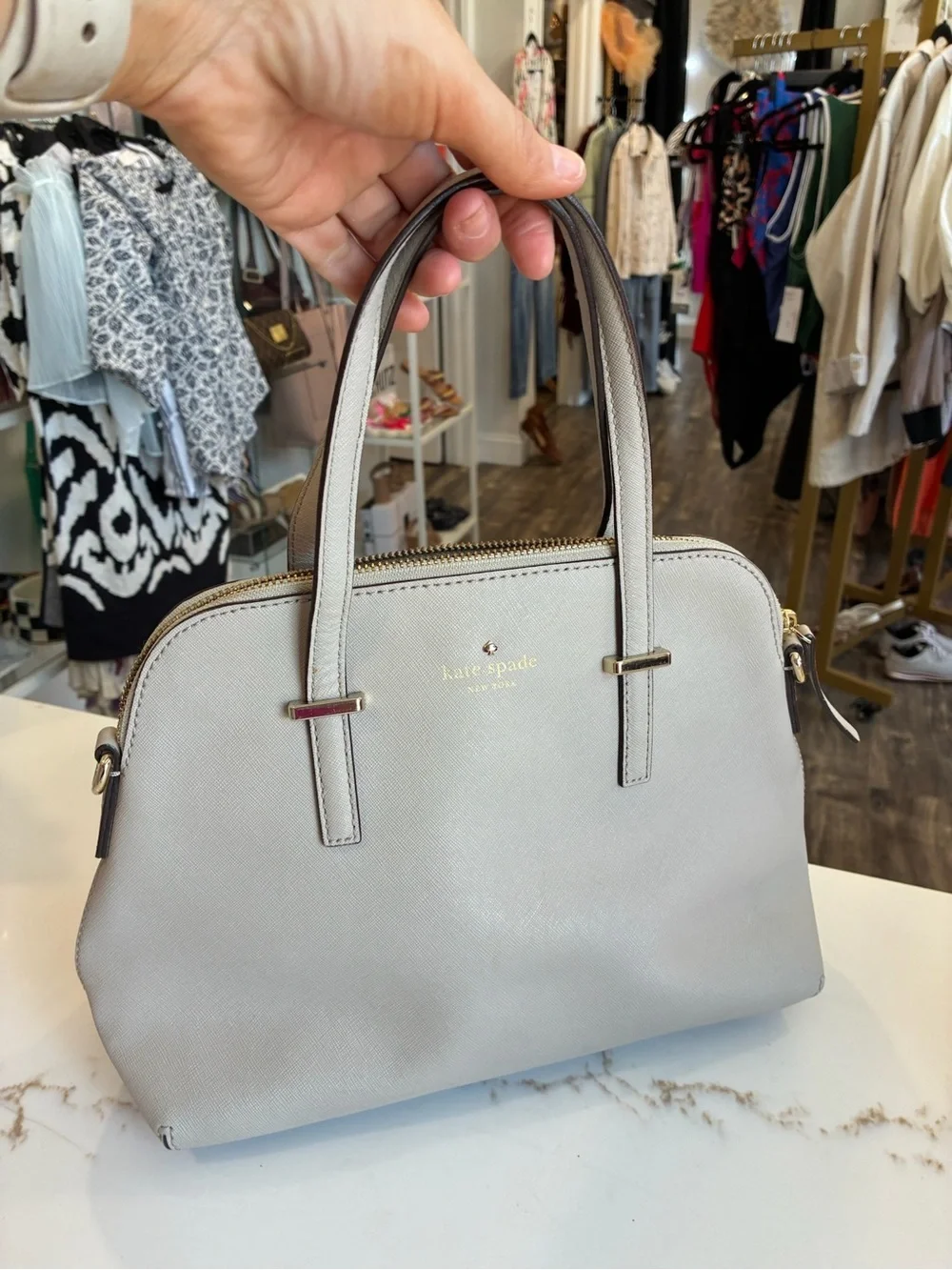 kate spade Cream Dome Satchel with Gold Hardware - no strap